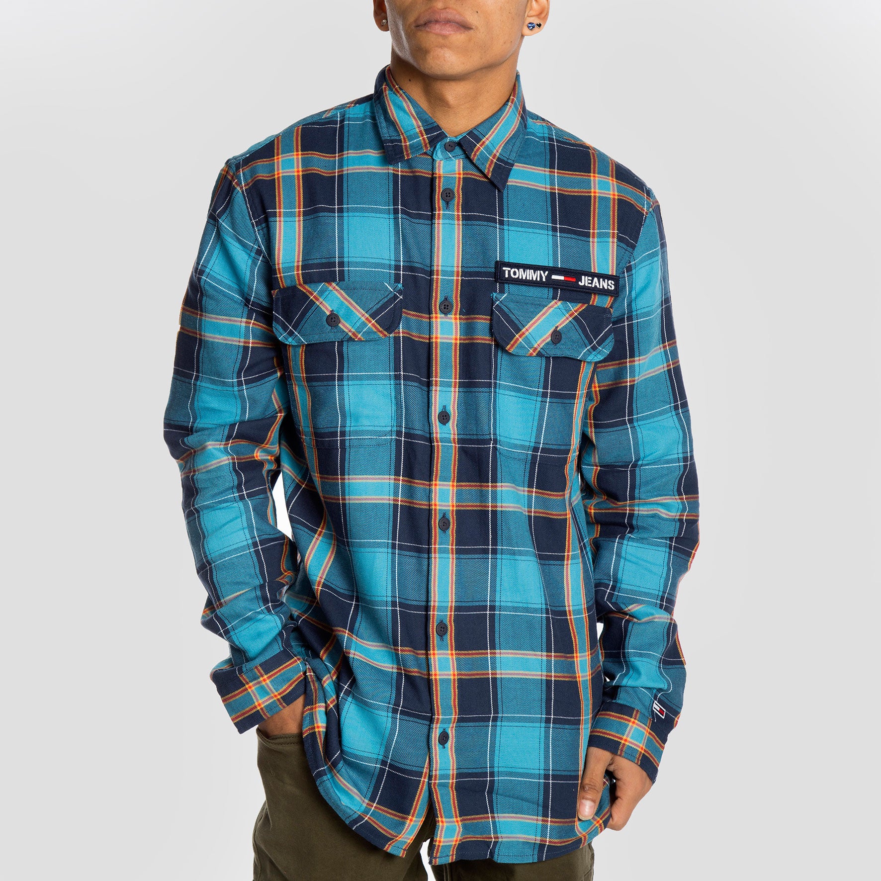 Tommy Jeans Camisa Velcro Check - DM0DM07509-OM2 - Colección Chico